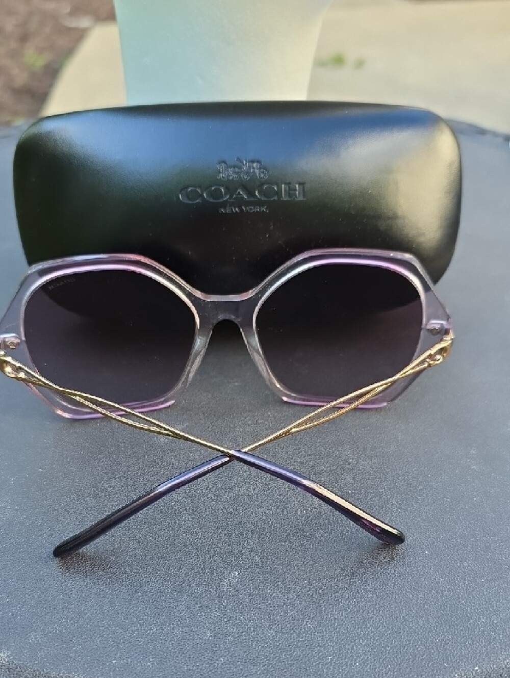 Coach Oversized Gradient Transparent Frame Sunglasses - Picture 7 of 7